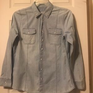 Light Blue Botton down Jean Shirt.